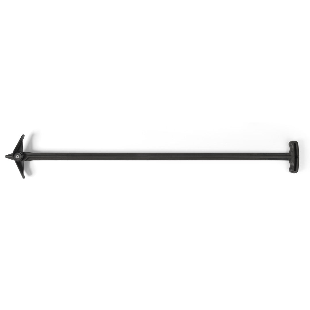 Black composter rod with on a white background